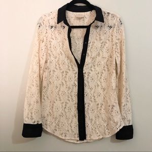 Vanessa Virginia Anthropologie Eyelet Lace Blouse
